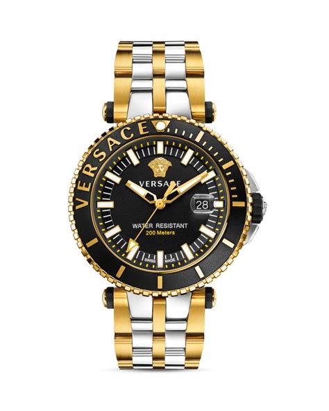 versace v race diver two tone watch|Versace Mens Black 46 mm V.